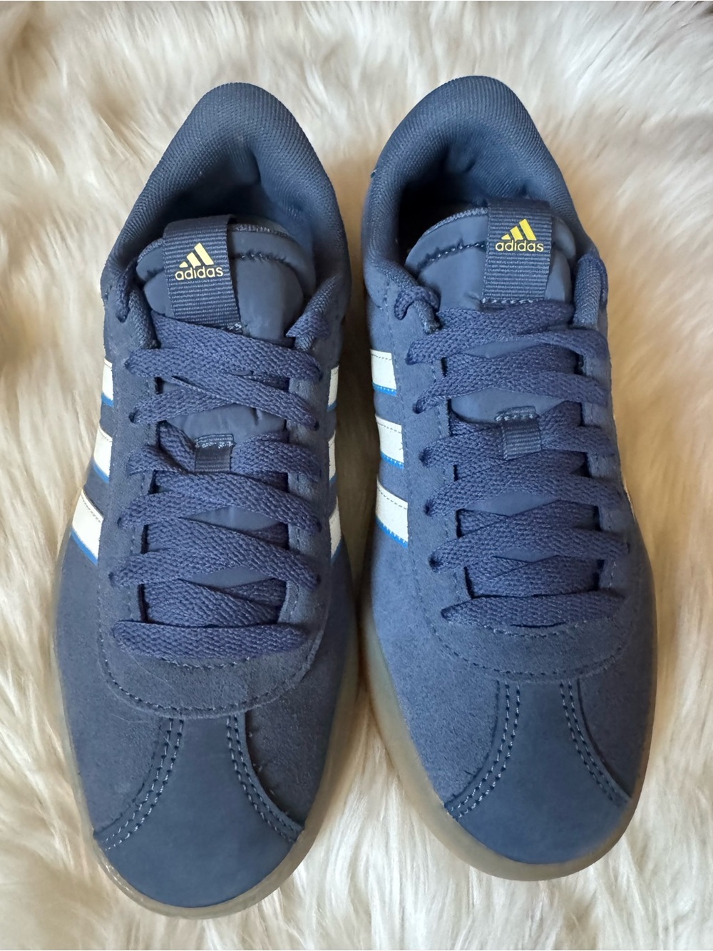 adidas Navy and White Suede Casual Sneakers - Picture 3 of 10